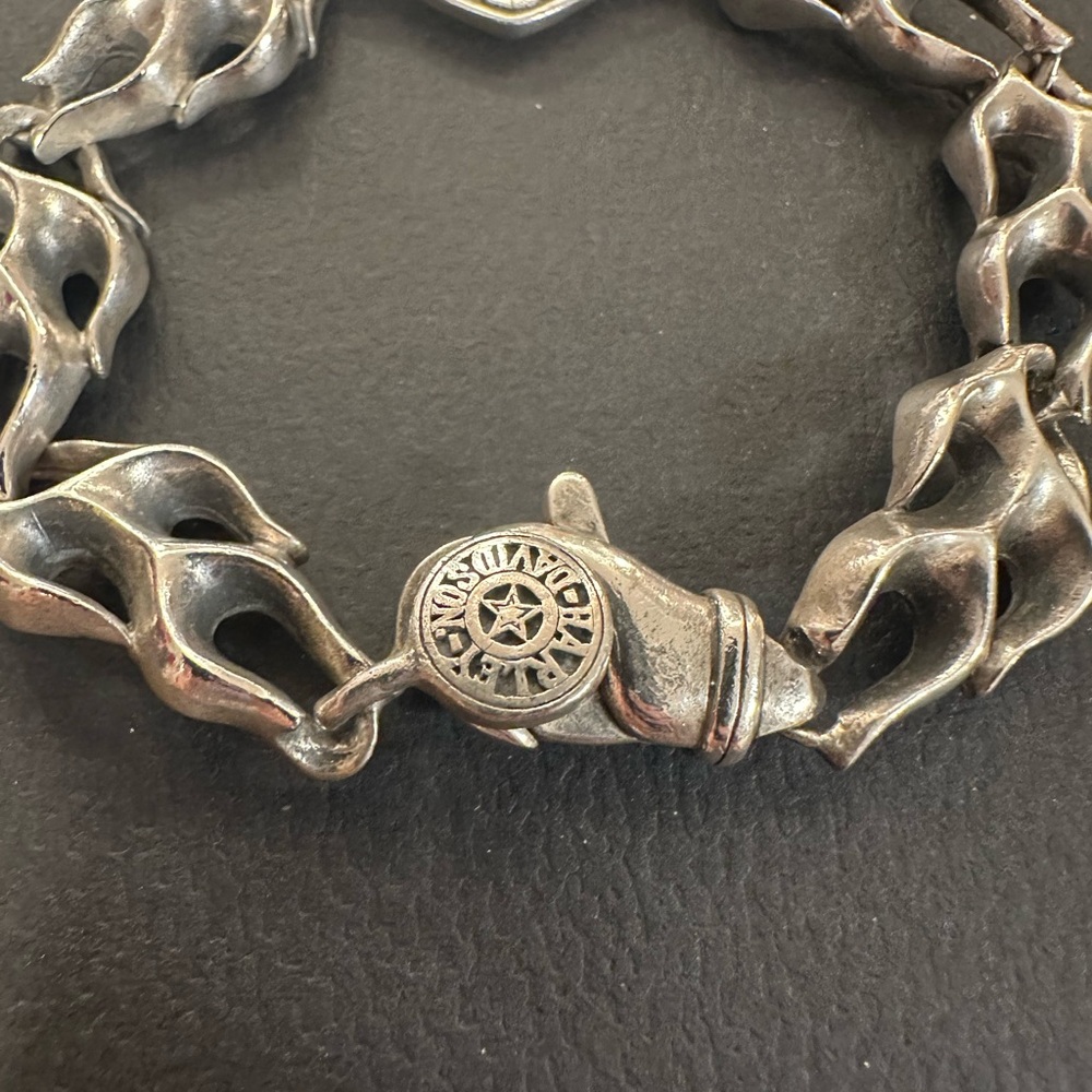 Harley-Davidson Sterling Silver Flame Chain Bracelet - Picture 3 of 5